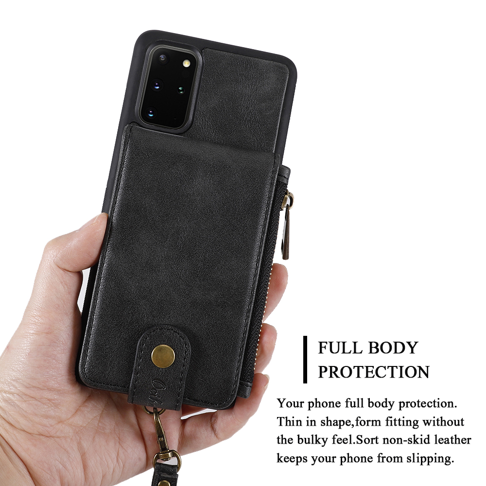 Cowhide Leather zipper case For Samsung Galaxy S20 S20+ S20Ultra