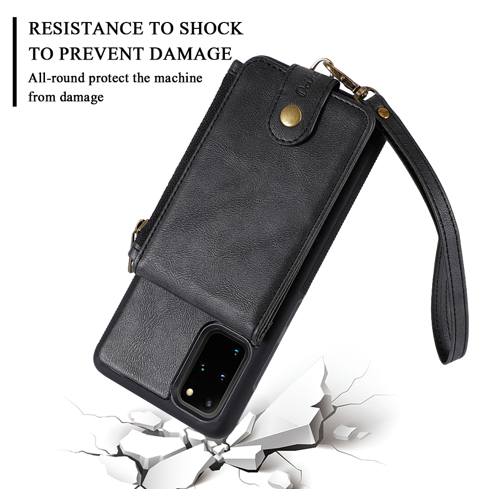 Cowhide Leather zipper case For Samsung Galaxy S20 S20+ S20Ultra