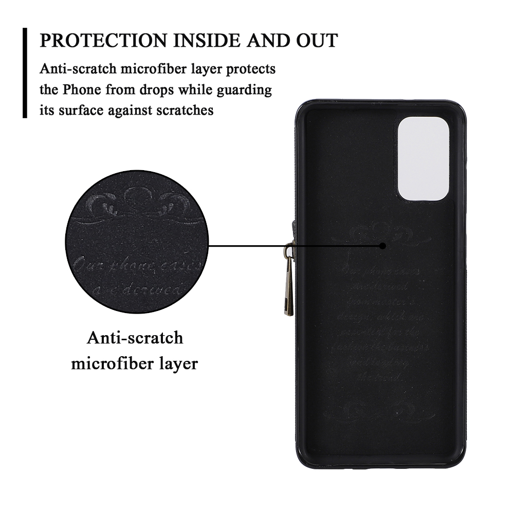 Cowhide Leather zipper case For Samsung Galaxy S20 S20+ S20Ultra