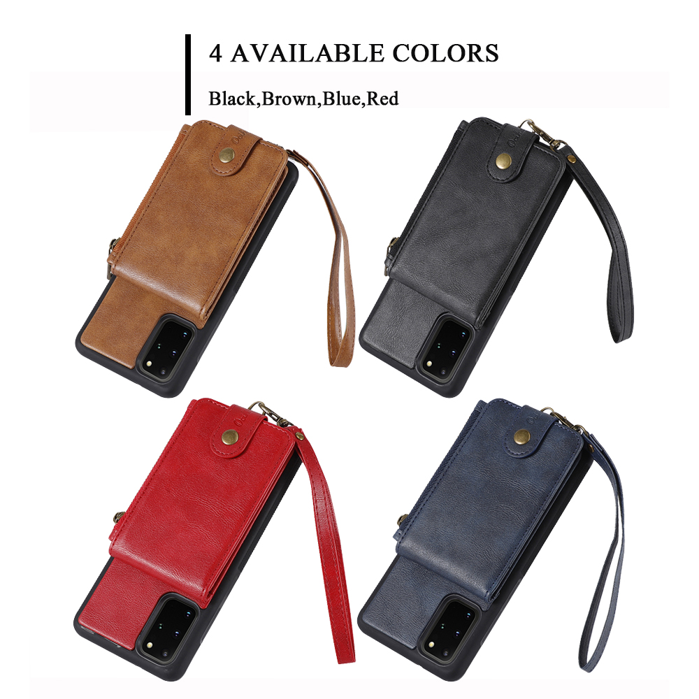 Cowhide Leather zipper case For Samsung Galaxy S20 S20+ S20Ultra