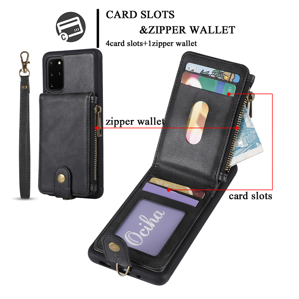 Cowhide Leather zipper case For Samsung Galaxy S20 S20+ S20Ultra