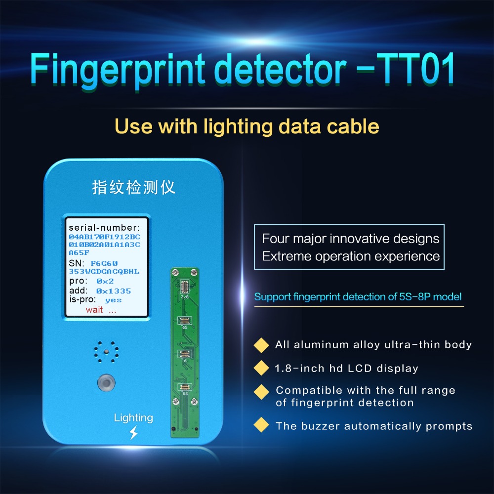 JC Fingerprint Detector for iPhone 5S-8P Home Button Diagnostic Touch ID Function Tester Repair