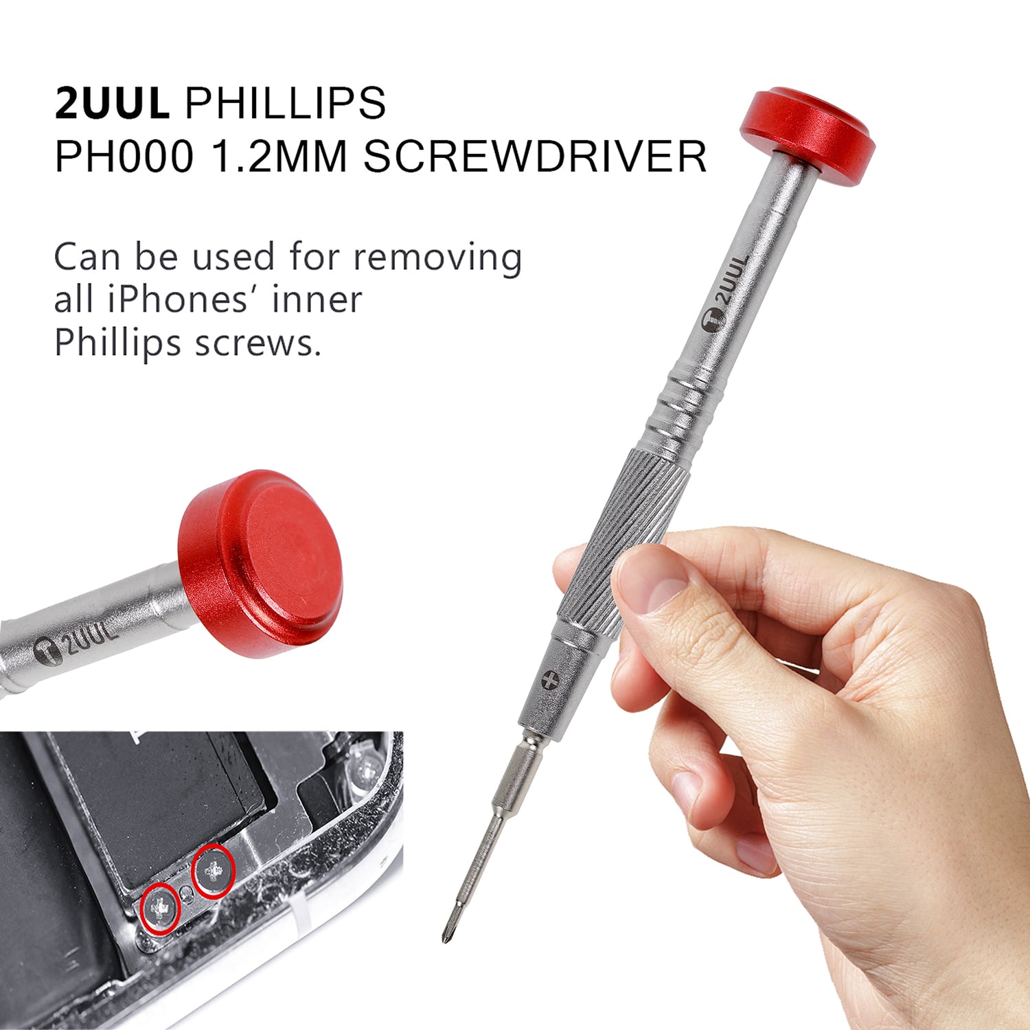 2UUL Aluminum Handle Screwdriver for Mobile Phone iPad Repair