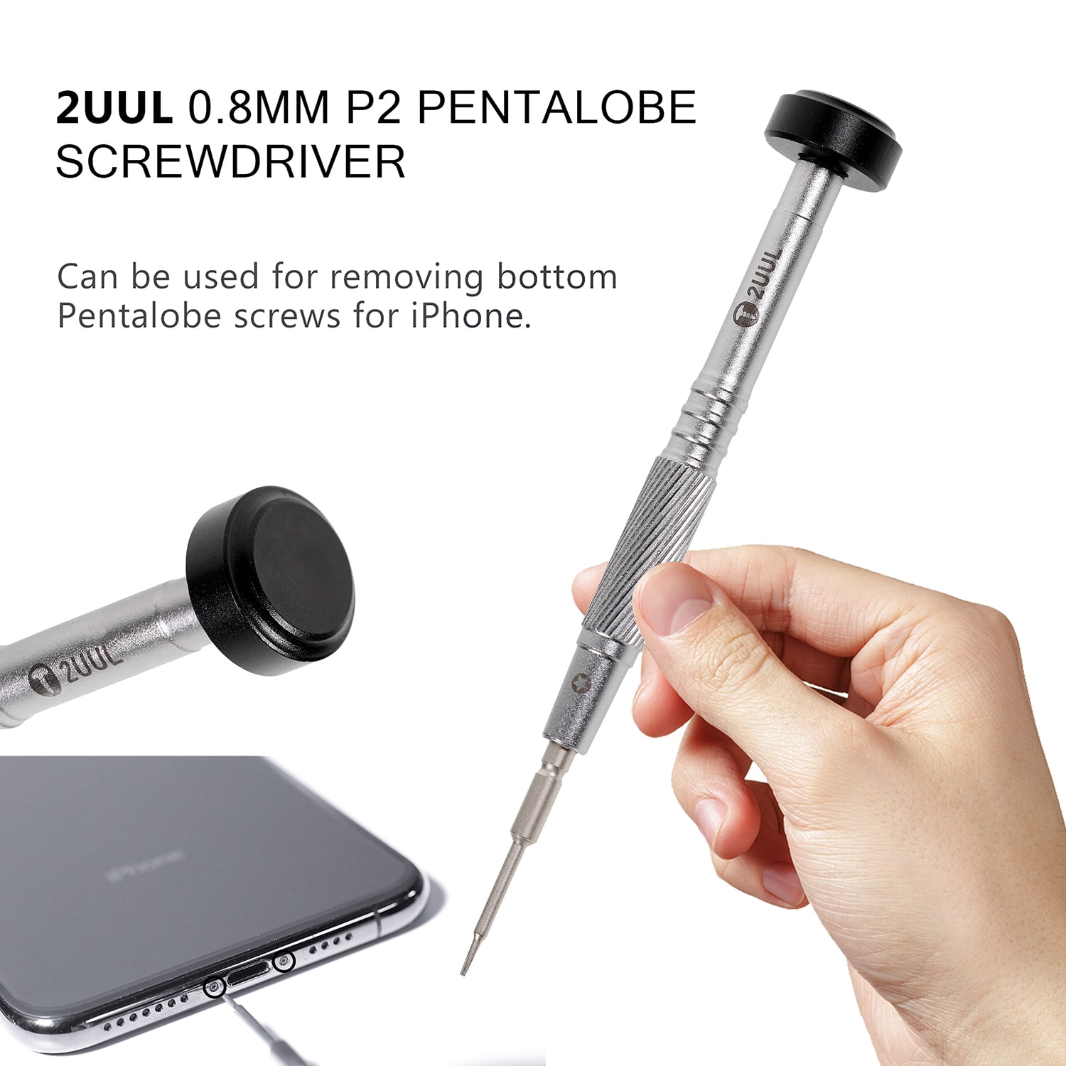 2UUL Aluminum Handle Screwdriver for Mobile Phone iPad Repair