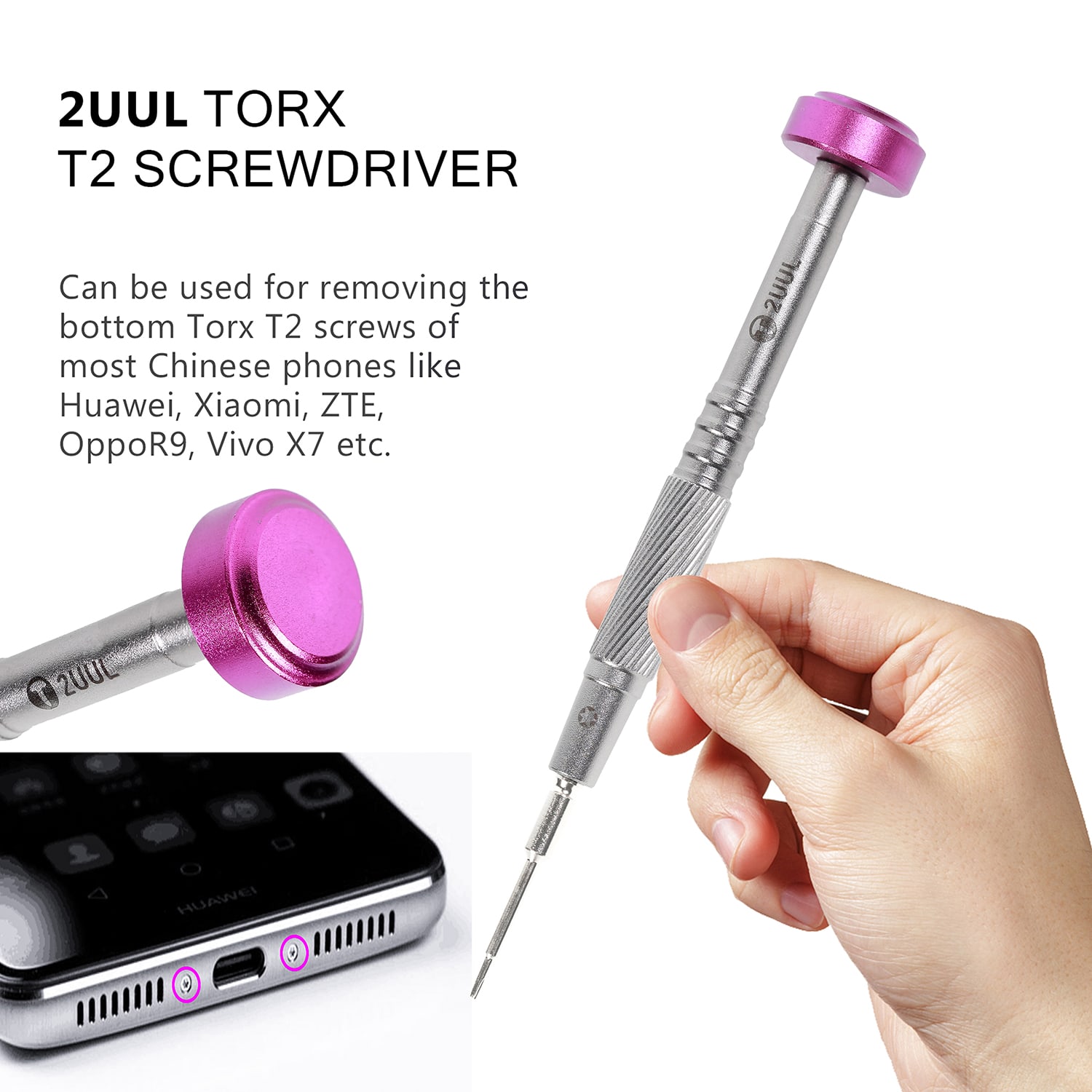 2UUL Aluminum Handle Screwdriver for Mobile Phone iPad Repair