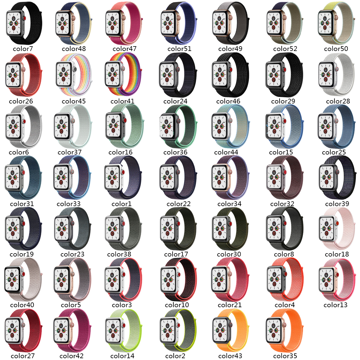 Nylon Soft Breathable Replacement Strap Sport Loop Band For Apple Watch