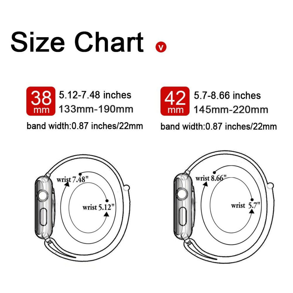 Nylon Soft Breathable Replacement Strap Sport Loop Band For Apple Watch