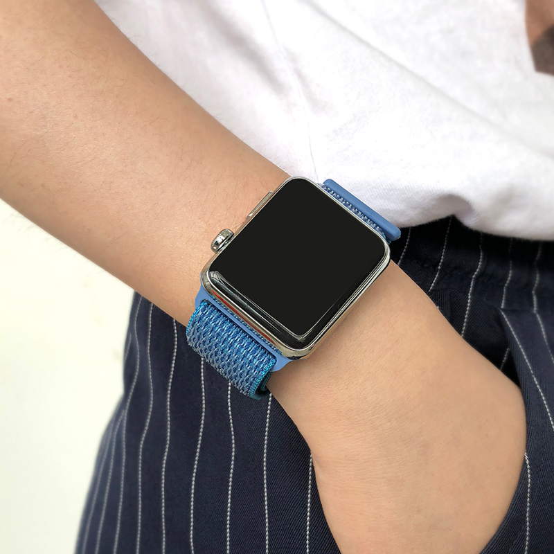 Nylon Soft Breathable Replacement Strap Sport Loop Band For Apple Watch