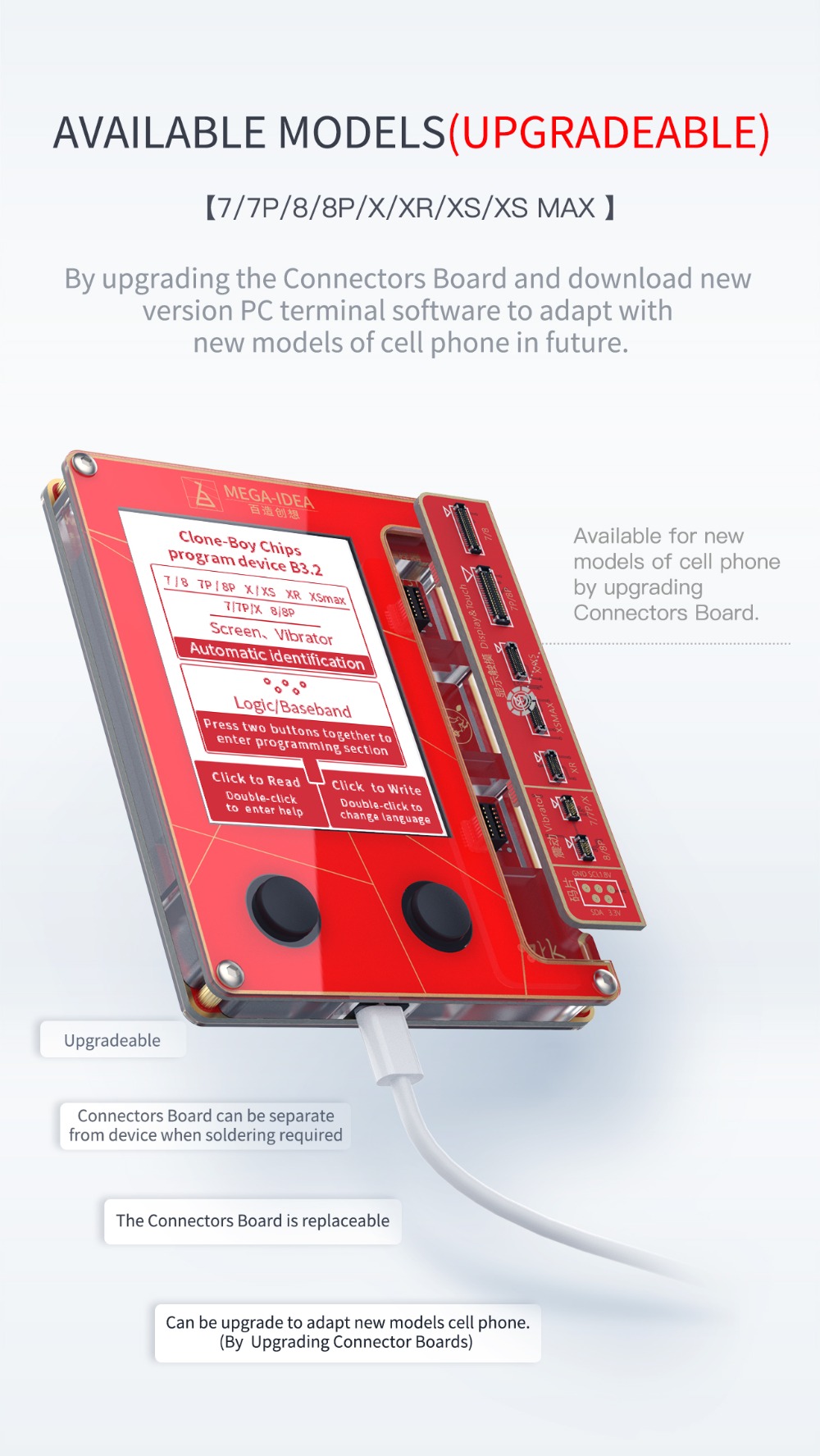 QianLi Mega-Idea LCD Screen True Tone Repair Programmer Vibration for iPhone 7 8 XR XS Max