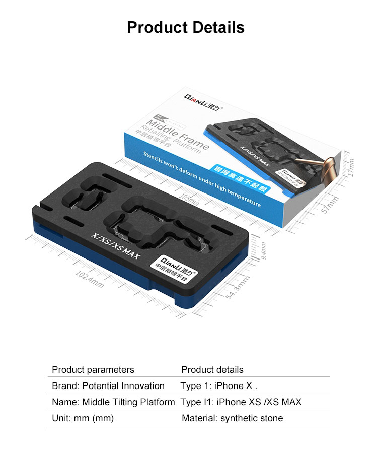 Qianli Middle Layer Planting Platform Middle Frame Reballing Platform For iPhone X XS XSMax