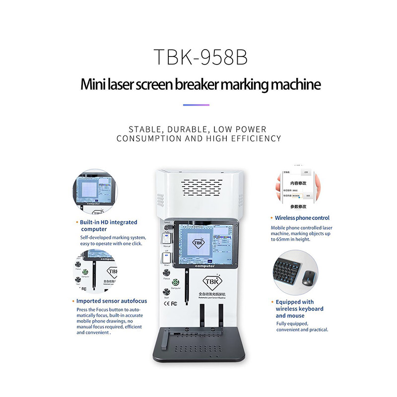TBK-958B Automatic Back Glass Housing Separator Laser Marking Machine