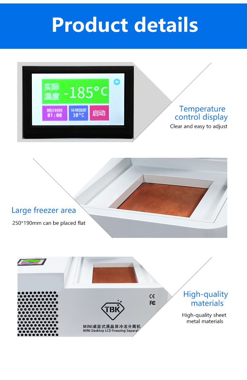 TBK 578 Mini desktop LCD freezing Separator Separating machine 800W For Samsung iPhone Tablet Screen Repair Refurbishment