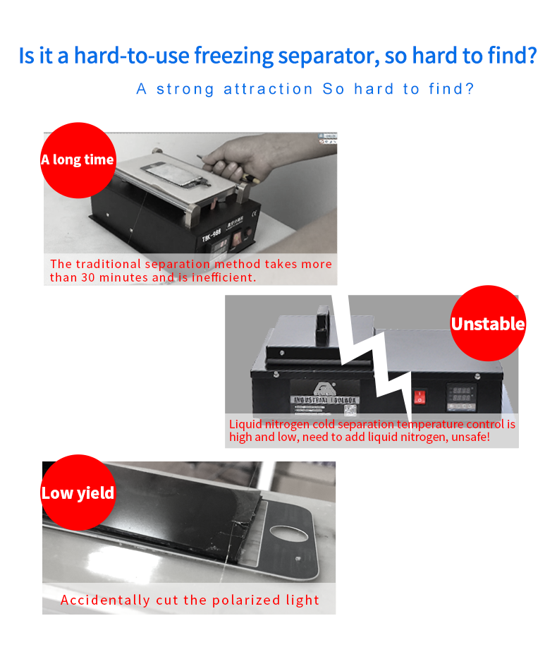 TBK 578 Mini desktop LCD freezing Separator Separating machine 800W For Samsung iPhone Tablet Screen Repair Refurbishment