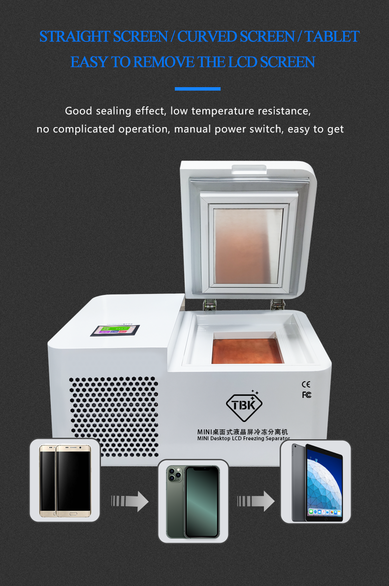 TBK 578 Mini desktop LCD freezing Separator Separating machine 800W For Samsung iPhone Tablet Screen Repair Refurbishment