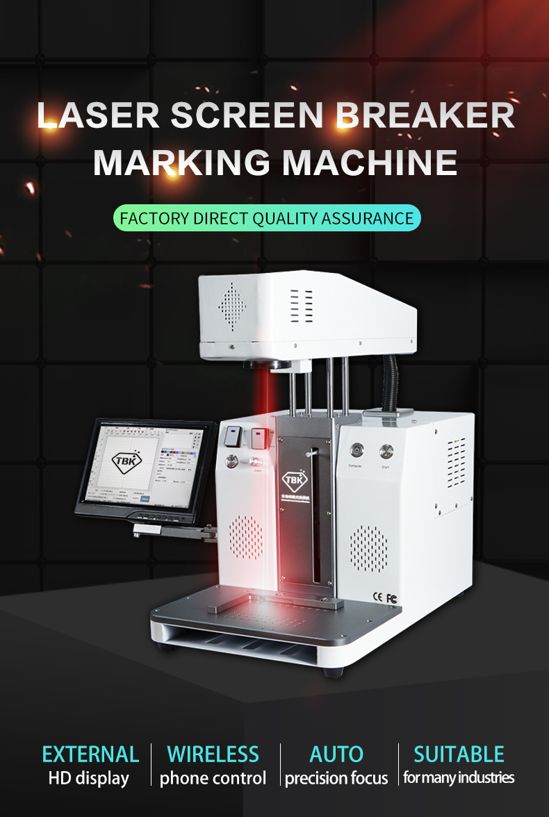 TBK-958C Automatic Laser Marking Machine Broken Back Glass Screen Separator
