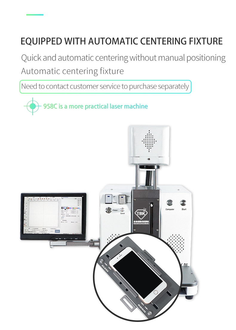 TBK-958C Automatic Laser Marking Machine Broken Back Glass Screen Separator